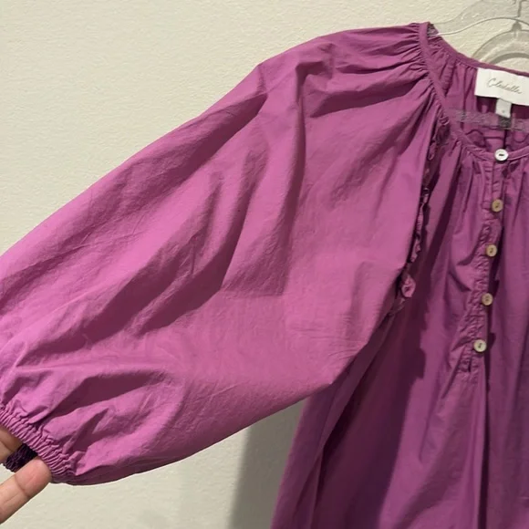 Cleobella Jess puff sleeves blouse women’s size small In Azalea color